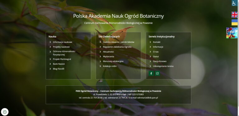 Wykonanie strony firmowej na WordPress dla Ogród Powsin